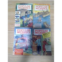 4 popular mechanics magazines 1952, 53, 54