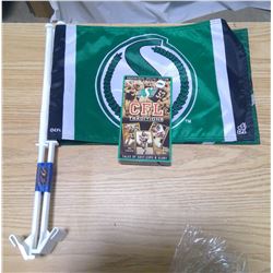 roughriders vhs & brand new window flags