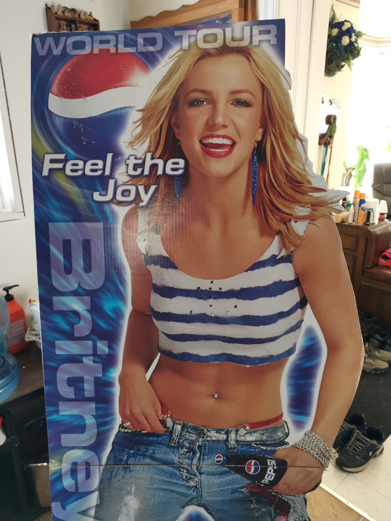 Britney Sign Pepsi Britney Spears life size cardboard sign - Schmalz Auctions