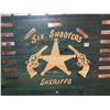 Image 2 : 24 X 48 Local P.A. vintage six shooters sheriffs wood sign, cool