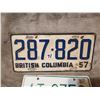Image 2 : 1957 B.C. and Yukon license plates