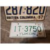 Image 3 : 1957 B.C. and Yukon license plates