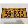 Image 1 : 1933 Saskatchewan license plate