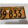 Image 3 : 1933 Saskatchewan license plate