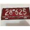 Image 1 : 1938 Saskatchewan license plate