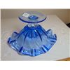 Image 5 : WHITE CRYSTAL BRAND MADE IN ITALY BLUE ART GLASS
