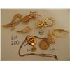 Image 2 : GOLD TONE JEWELRY: BROOCHES. TIE CLIP, NECKLACE,/PENDANT