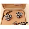 Image 3 : 203.  Blue and clear rhinestone broach and clip earrings marked “Ciner”