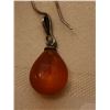 Image 3 : 208.  Sterling silver and amber drop earrings