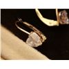 Image 3 : 209.  10 KT gold and cubic zirconia pierced earrings