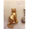 Image 2 : 210.  Sterling silver cat and a gold tone cat (2)