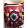 Image 1 : 211.  Star blanket quilt, 6 feet x 5 ½ feet