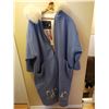 Image 1 : 214.  Northern Sun blue wool coat, embroidered geese, fur trim, size 14