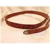 Image 4 : 217.  Tooled leather belt with sterling chased buckle, note extensions