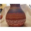 Image 3 : 220.  Native American South Western pottery vase with feather pattern by Derrick Nauto