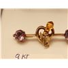 Image 2 : 231.  9 KT gold broach with amethysts and citrine, hallmarked for Edinborough