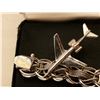 Image 2 : 234.  Sterling silver charm bracelet, 7 ½” and airplane charm