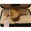 Image 1 : 237.  Sterling silver ring with creamy brown stone, size 8
