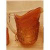Image 3 : 250.  Carnival glass pitcher and 3 glasses, grape pattern, by Imperial Glass