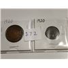 Image 1 : 1920 large and small CDN one cent coins