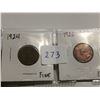 Image 1 : 1924 F+ and 1926 EF 1¢ coins