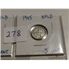 Image 3 : 1943 & 1945 Newfoundland silver 5 cent coins