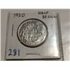 Image 1 : 1950 half design silver 50¢ coin