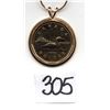 Image 1 : 305 1988 GOLD PLATED LOON DOLLAR ON PLATED NECKLACE
