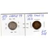 Image 2 : 308 1899 10 CENTS BOTH LARGE 99 AND SMALL 99 VARIETIES