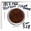 Image 1 : 328 1857 PEI COLONIAL TOKEN SELF GOVERNMENT & FREE TRADE