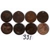 Image 1 : 331 NINE OLD COPPER COIN LOT CANADA & PROVINCES