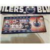 Image 2 : Oilers tin sign 24" X 5" and Oilers clock 14" X 6"