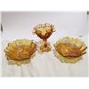 Image 2 : 2 Carnival glass bowls & candy dish