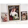 Image 1 : Coca-Cola sign lot, 1 - 11"X16", 2 - 6" X 8" Reproduction