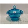 Image 1 : Blue candy dish 7" X 7" with lid