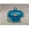 Image 2 : Blue candy dish 7" X 7" with lid