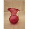 Image 3 : 429.  Fenton, Cranberry pitcher, “Diamond Optic”, 1940’s