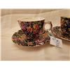 Image 2 : 437.  Chintz cups and saucers, “Nantwich” pattern, Royal Winton, England