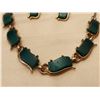 Image 2 : 443.  Teal blue thermaset necklace and earrings, 1950’s