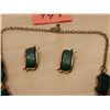Image 3 : 443.  Teal blue thermaset necklace and earrings, 1950’s