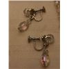 Image 5 : 444.  Continental crystal necklace and drop screw back earrings