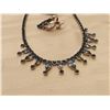 Image 2 : 447.  Blue rhinestone necklace with screw back earrings