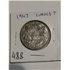 Image 1 : 1947 Curved 7 silver 50 cent coin Canada