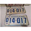 Image 3 : 3 Sask liense plates, 1958 2 X 1972 matching
