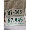 Image 2 : 4Sask license plates, 2 X 1974 matching, 1955, 1956
