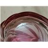 Image 5 : Thick glass cranberry vase, 7" X7", signed Val St Lambert