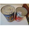 Image 3 : 606  TWO VINTAGE FULL HD 7 OIL TINS, QUART & LITER SIZE