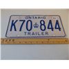 Image 1 : 616 VINTAGE ONTARIO TRAILER PLATE