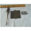 Image 1 : 630 GOLF CLUB SHAPED LETTER OPENER, PYUMA MONEY CLIP, DUPLEX PRINTING PRESS BRASS LABEL