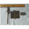 Image 3 : 630 GOLF CLUB SHAPED LETTER OPENER, PYUMA MONEY CLIP, DUPLEX PRINTING PRESS BRASS LABEL